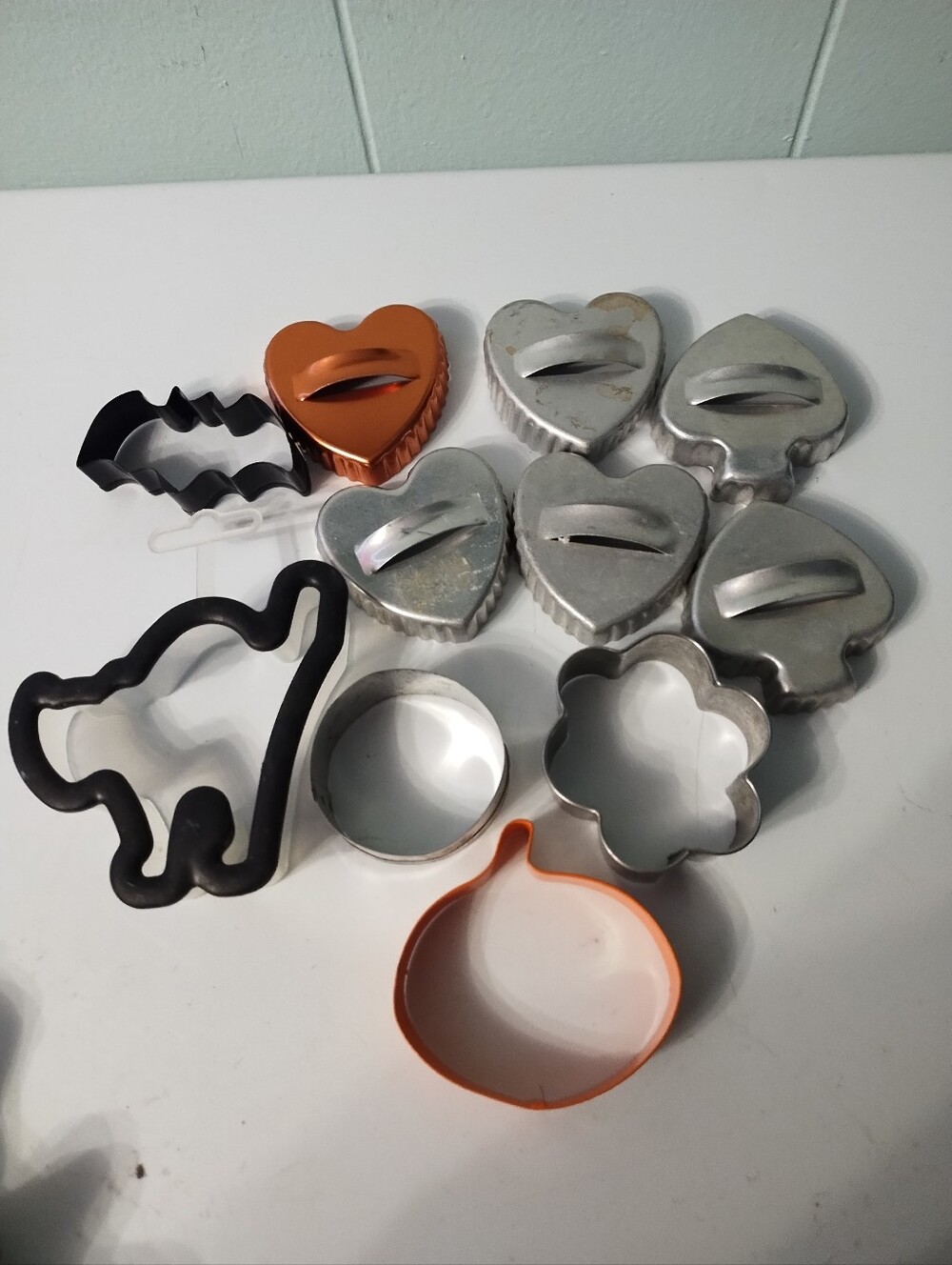 12 Vintage And Newer Assorted Heart and Shape Cookie Cutters